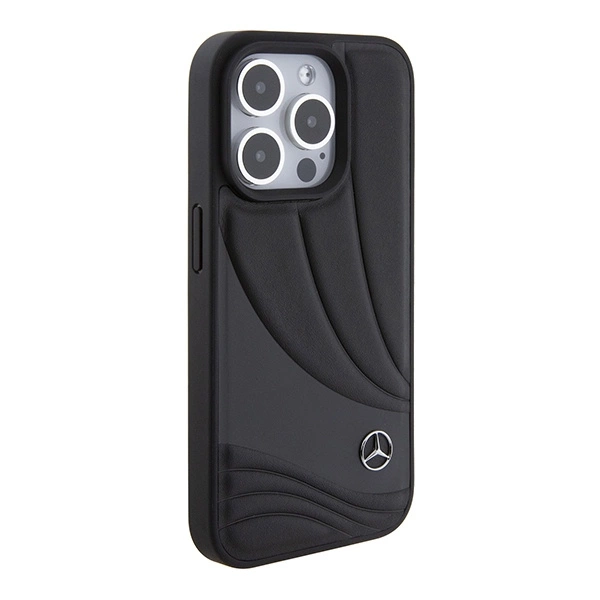 Mercedes Leather Wave Pattern case for iPhone 15 Pro Max - blackeng