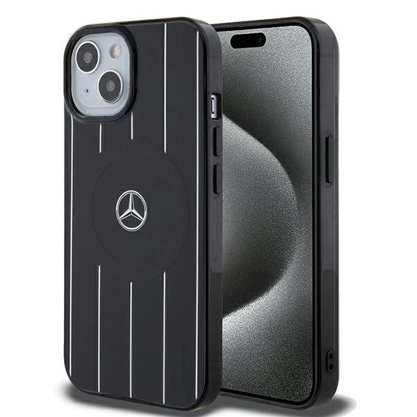 Mercedes Double Layer Crossed Lines MagSafe case for iPhone 15 - blackeng