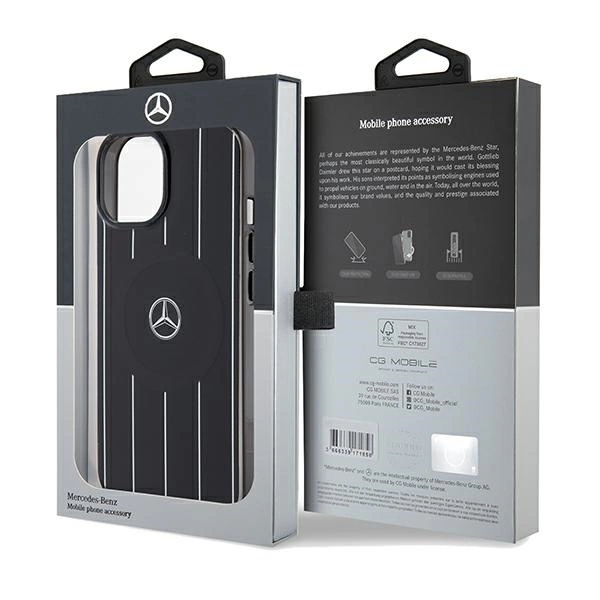 Mercedes Double Layer Crossed Lines MagSafe case for iPhone 15 - blackeng