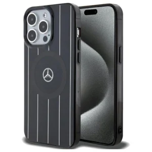 Mercedes Double Layer Crossed Lines MagSafe case for iPhone 15 Pro Max - blackeng