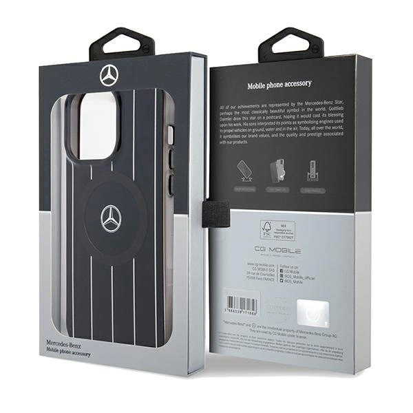 Mercedes Double Layer Crossed Lines MagSafe case for iPhone 15 Pro Max - blackeng