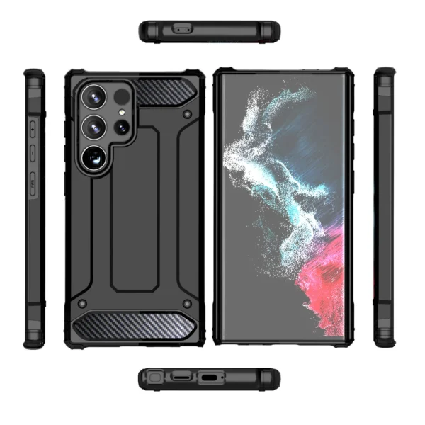 Hybrid Armor case for Samsung Galaxy S24 Ultra armored - blackeng
