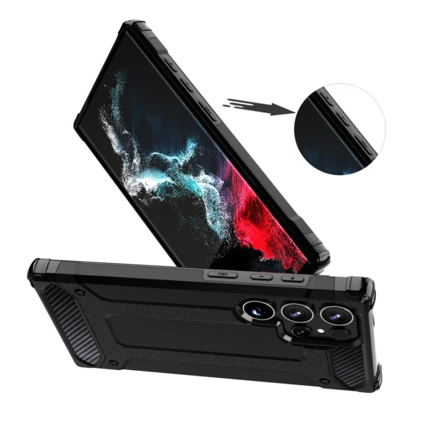 Hybrid Armor case for Samsung Galaxy S24 Ultra armored - blackeng