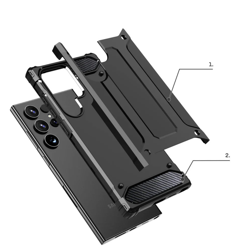 Hybrid Armor case for Samsung Galaxy S24 Ultra armored - blackeng