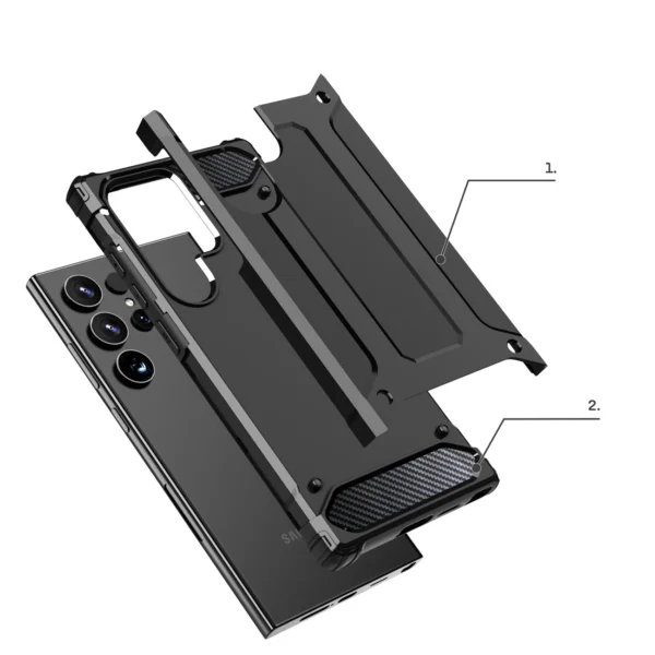 Hybrid Armor case for Samsung Galaxy S24 Ultra armored - blackeng