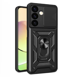 Hybrid Armor Camshield armored case for Samsung Galaxy S24+ with camera cover - blackeng