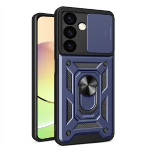 Hybrid Armor Camshield armored case for Samsung Galaxy A35 with camera cover - blueeng