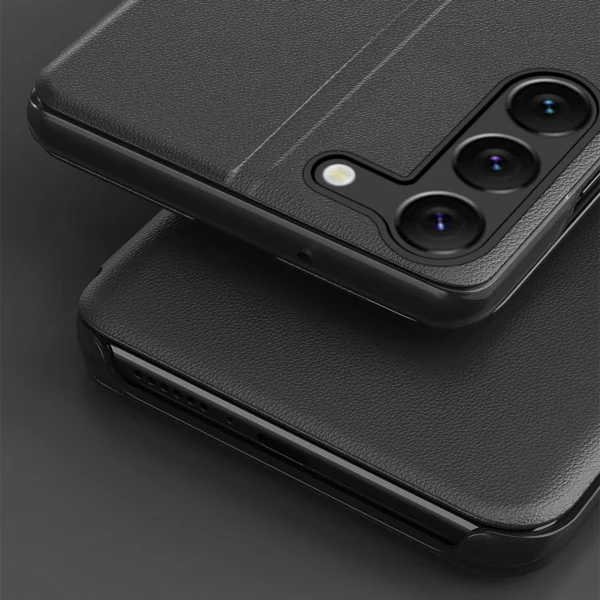 Eco Leather View Case for Samsung S24 with flap - blackeng