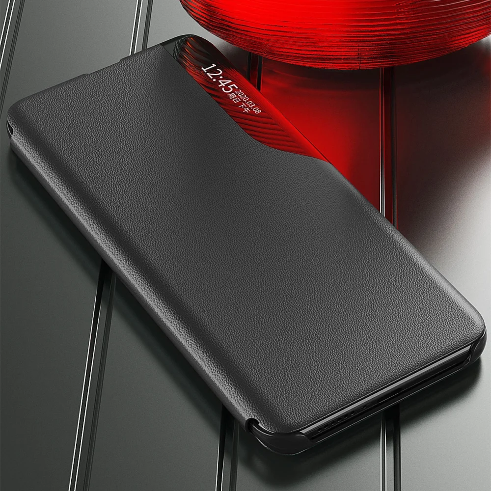 Eco Leather View Case for Samsung S24 Ultra with flap - blackeng