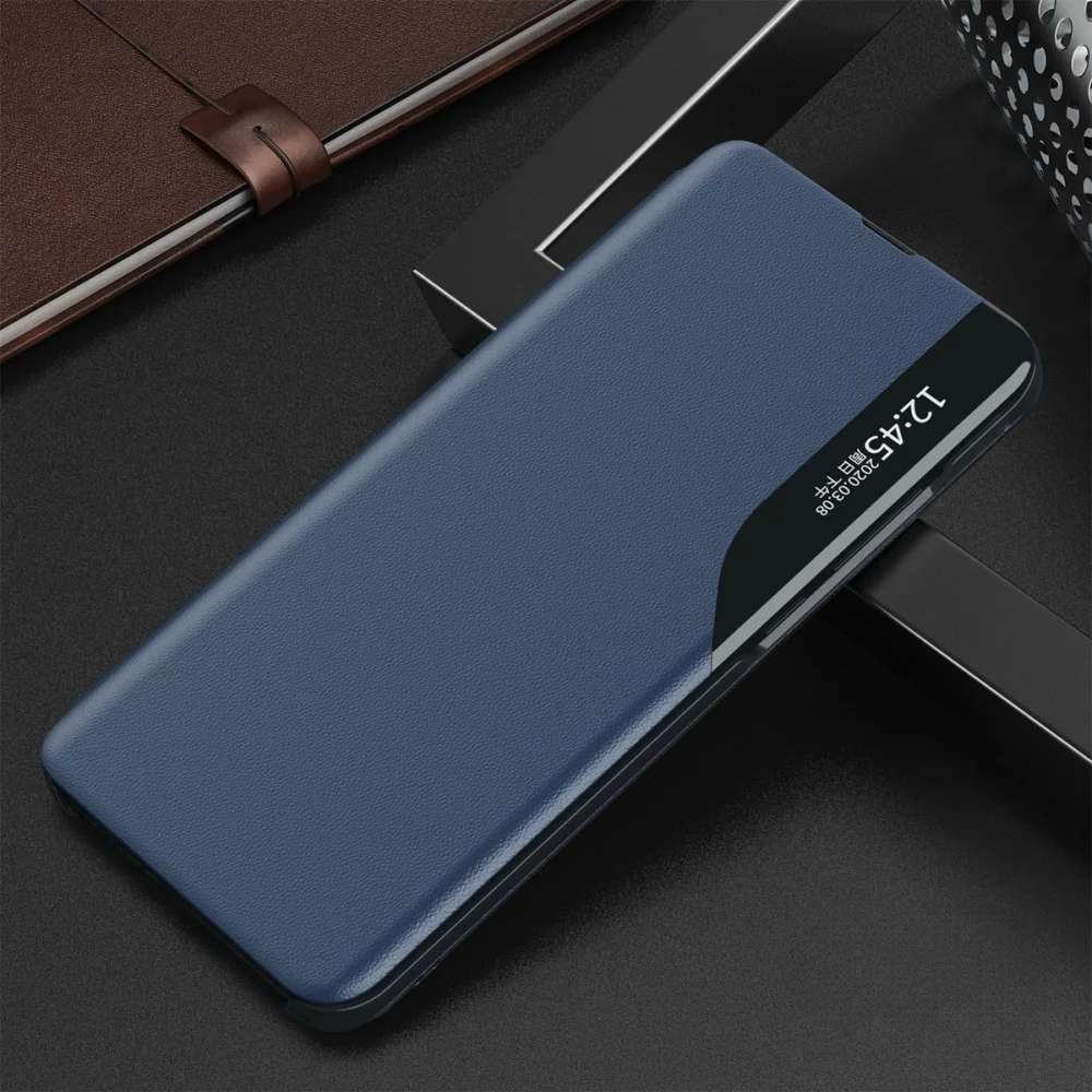 Eco Leather View Case for Samsung S24 Ultra with flap - blueeng