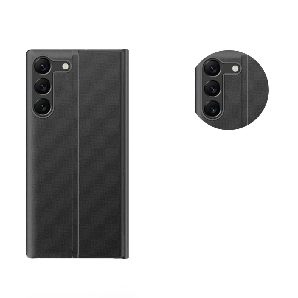 New Sleep View Case for Samsung S24 with flap - blackeng