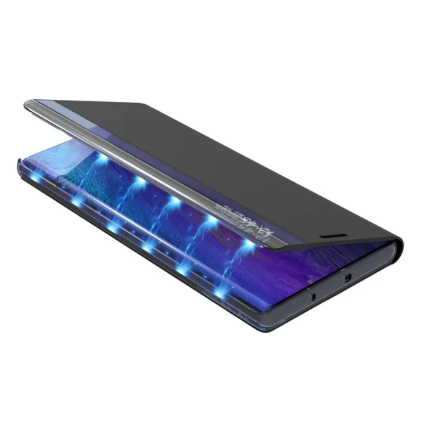 New Sleep View Case for Samsung S24 Ultra with flap - blackeng