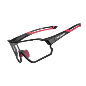 Rockbros 10135 photochromic UV400 cycling glasses - black and redeng