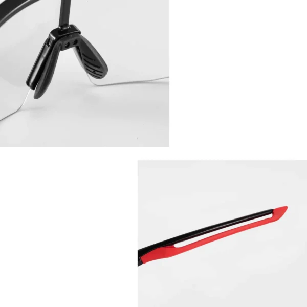 Rockbros 10173 photochromic UV400 cycling glasses - black and redeng