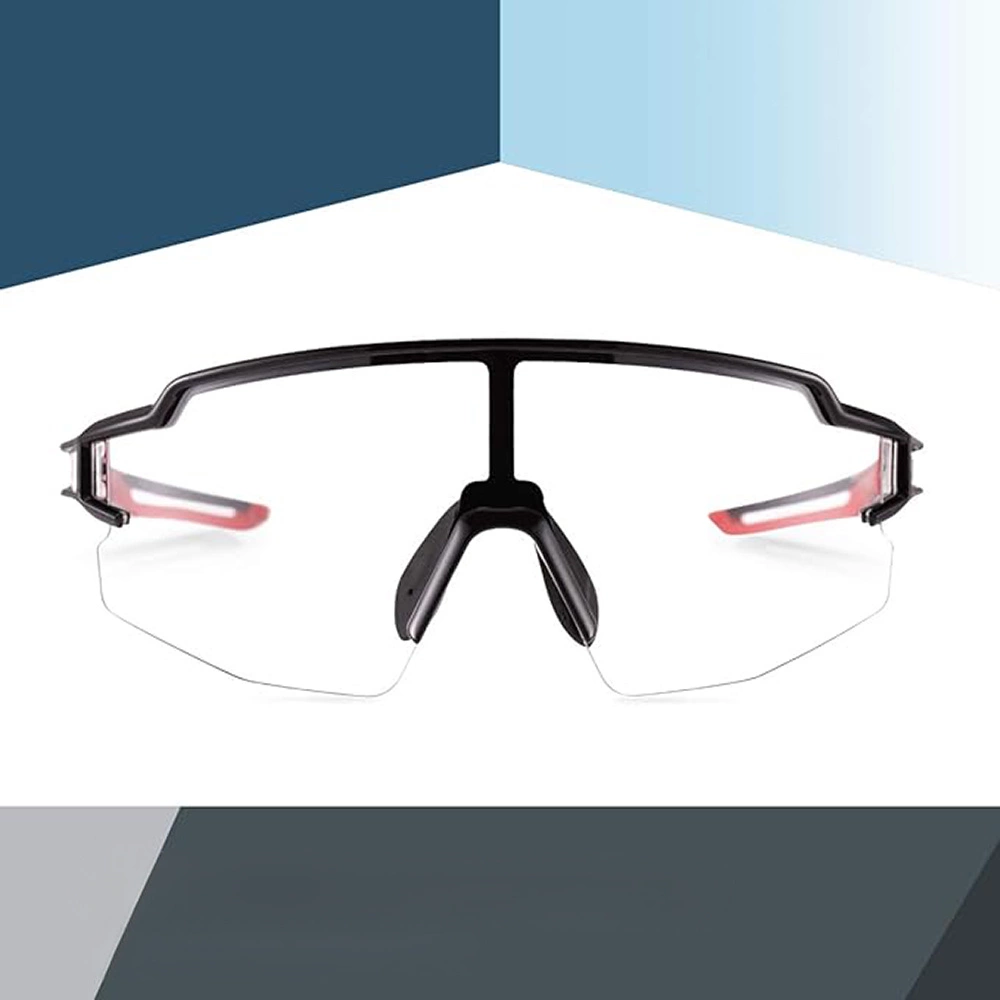 Rockbros 10173 photochromic UV400 cycling glasses - black and redeng