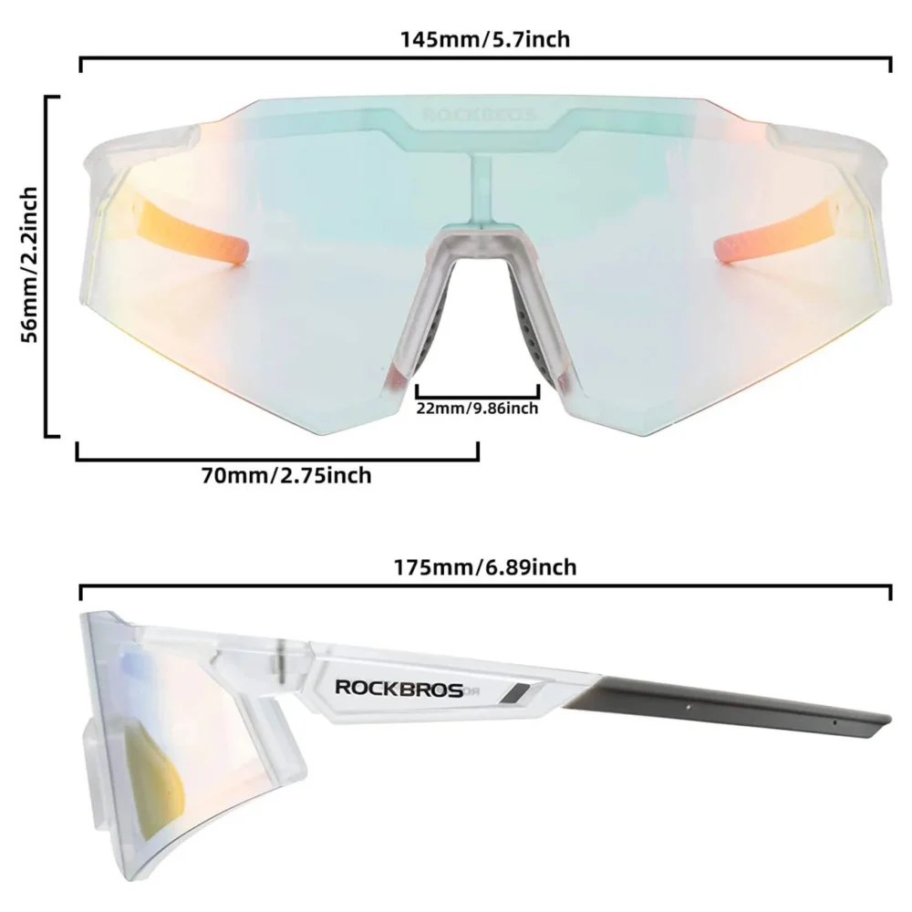 Rockbros SP291 photochromic UV400 cycling glasses - whiteeng
