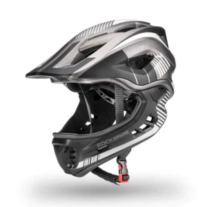 Rockbros TT-32SBTG-M children's bicycle helmet with removable chinbar, size M - grayeng