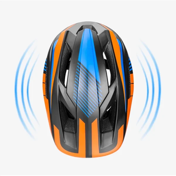 Rockbros TT-32SOBL-S children's bicycle helmet with removable chinbar, size S - black and orangeeng