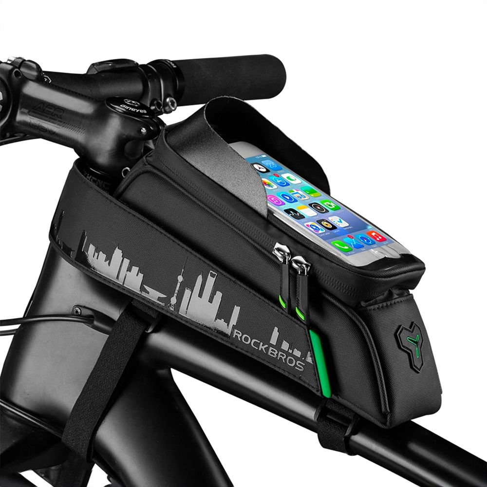 Rockbros 029-1BK bicycle bag for frame with phone cover - blackeng