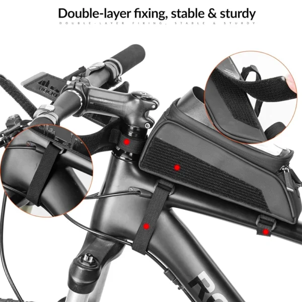 Rockbros 029-1BK bicycle bag for frame with phone cover - blackeng