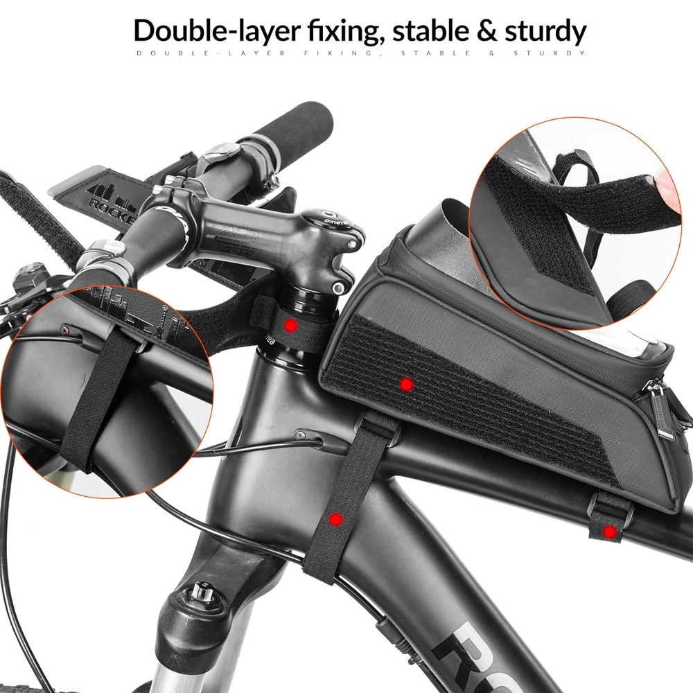 Rockbros 029-1BK bicycle bag for frame with phone cover - blackeng