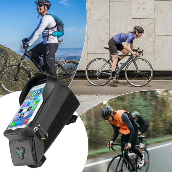 Rockbros 029-1BK bicycle bag for frame with phone cover - blackeng
