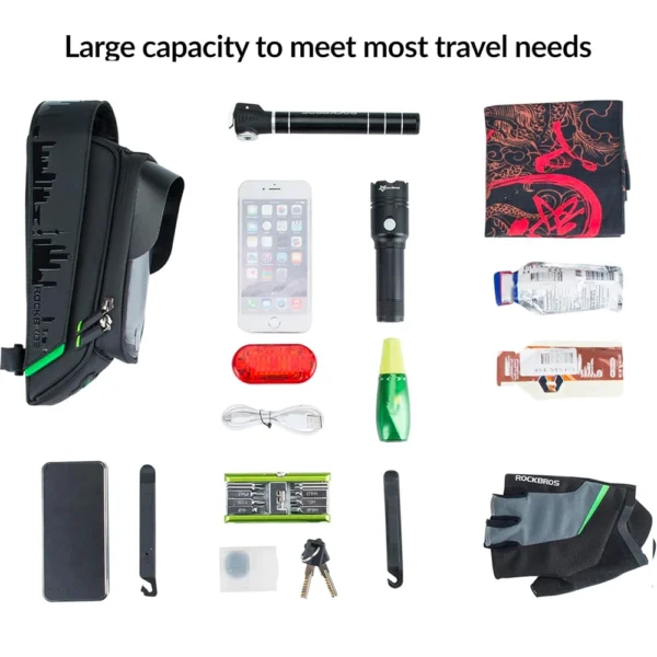 Rockbros 029-1BK bicycle bag for frame with phone cover - blackeng
