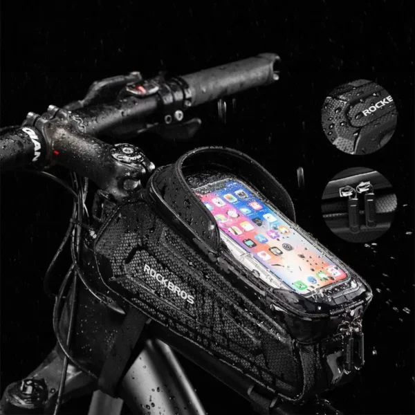 Rockbros B68-1 armored bicycle bag with phone pocket 1.7l - blackeng