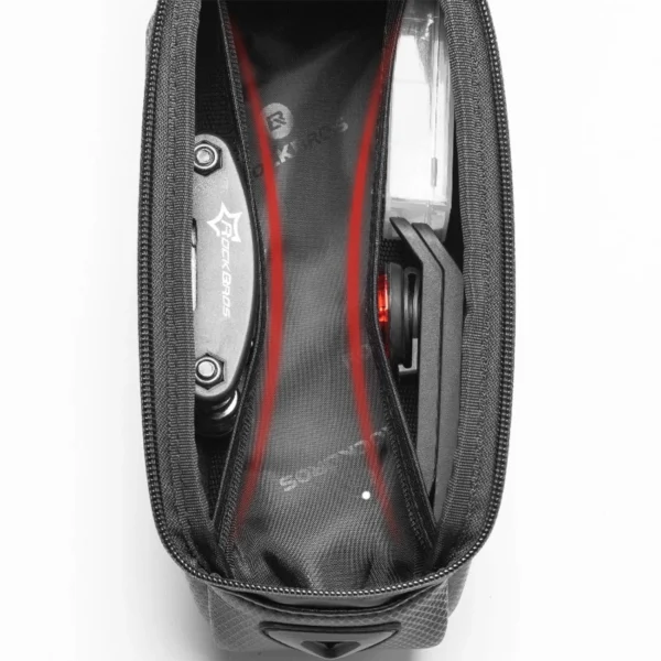 Rockbros B68 bicycle bag for armored frame with phone pocket and cover 1.7l - blackeng