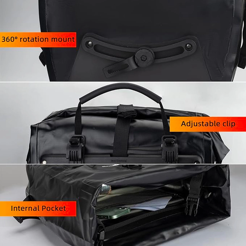 Rockbros 30140022001 waterproof bicycle bag for trunk - blackeng