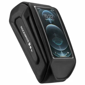 Rockbros 30120064001 waterproof frame bicycle bag with phone cover - blackeng