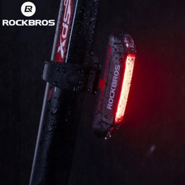 Rockbros A54BK Rear Bike Light + Micro USB - USB-A Cable - Blackeng