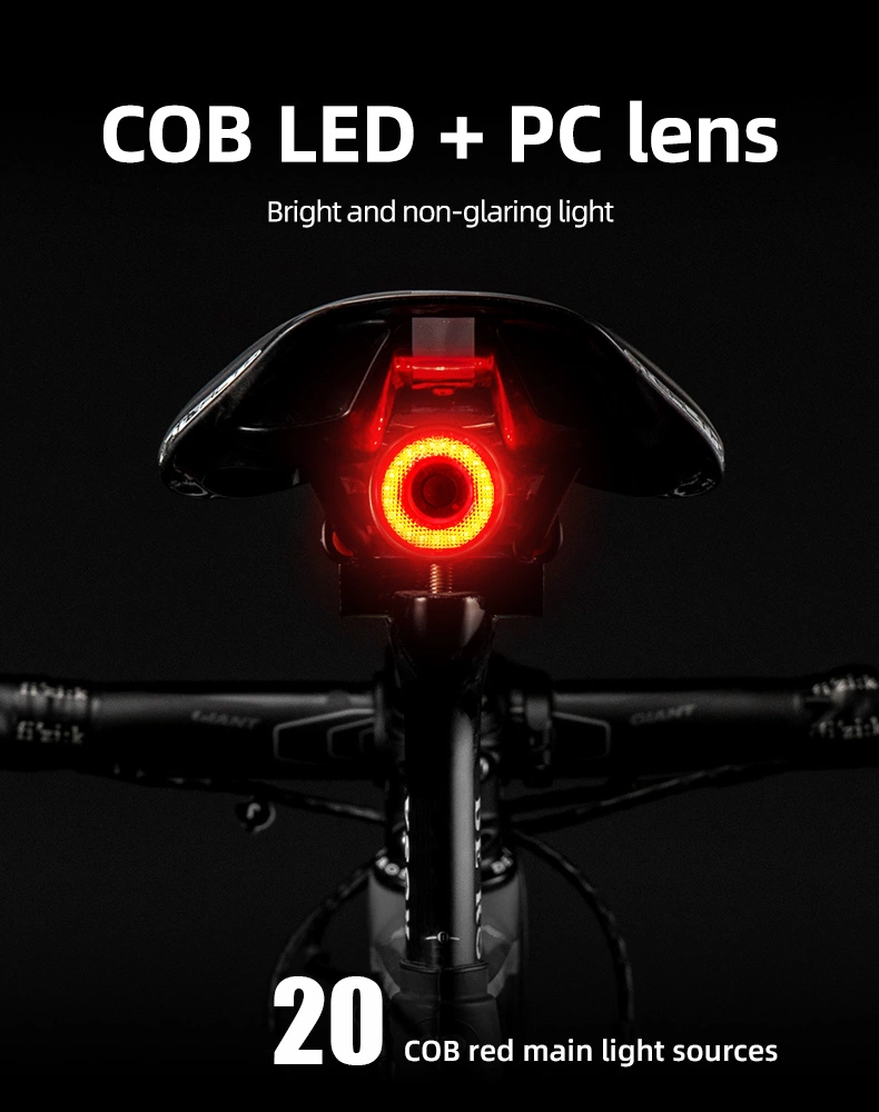 Rockbros Q5 Rear Bike Light with Intelligent Stop System - Blackeng