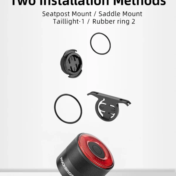 Rockbros Q3 Rear Bike Light with Smart Stop System - Blackeng