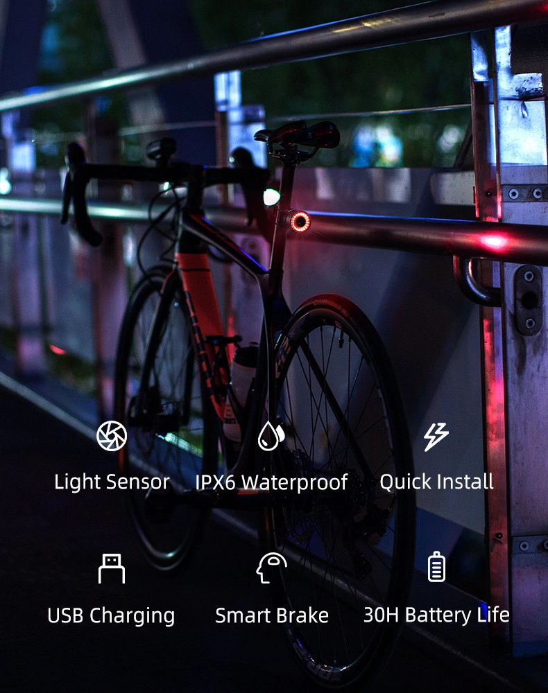 Rockbros Q3 Rear Bike Light with Smart Stop System - Blackeng