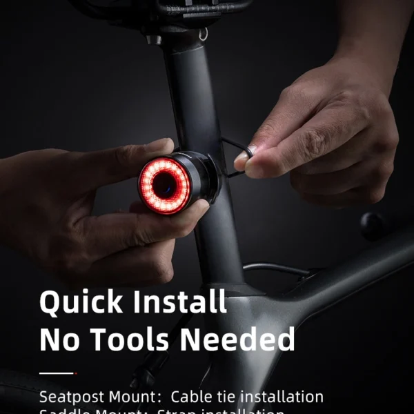 Rockbros Q3 Rear Bike Light with Smart Stop System - Blackeng