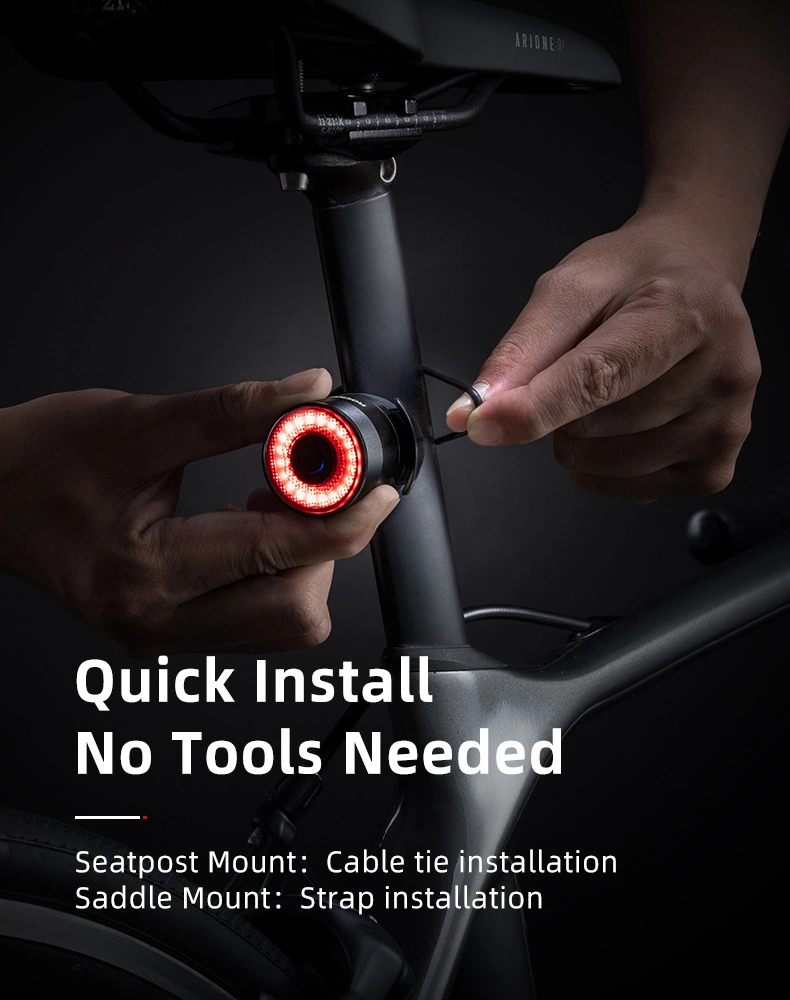 Rockbros Q3 Rear Bike Light with Smart Stop System - Blackeng