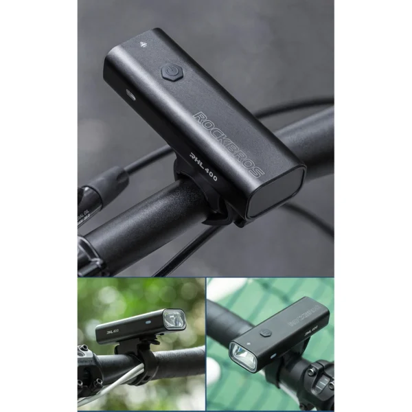 Rockbros 24310006001 front bicycle light 400 lm + micro USB cable - USB-A - blackeng
