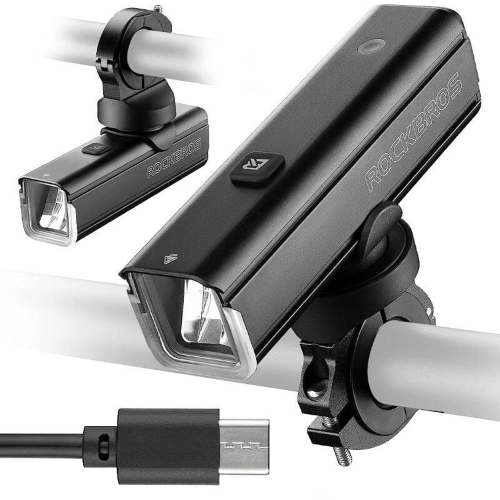 Rockbros 24610002001 front bicycle light 1000 lm + USB-C - USB-A cable - blackeng