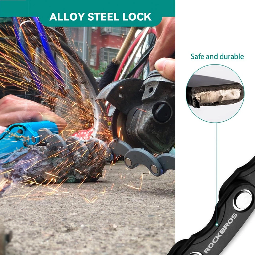 Rockbros WD795 foldable bicycle lock - blackeng
