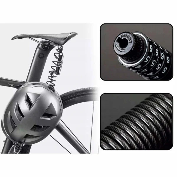 Rockbros T609 bicycle lock with 1.5 m combination - blackeng
