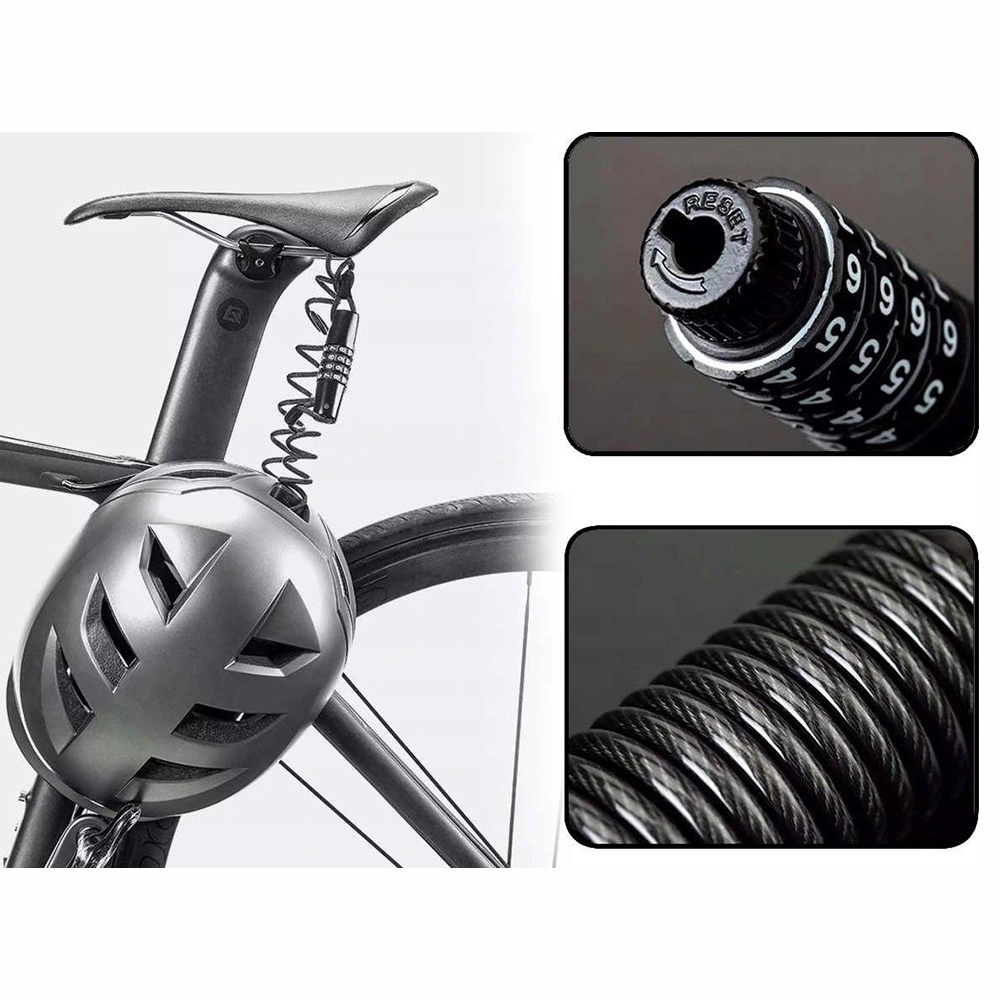 Rockbros T609 bicycle lock with 1.5 m combination - blackeng