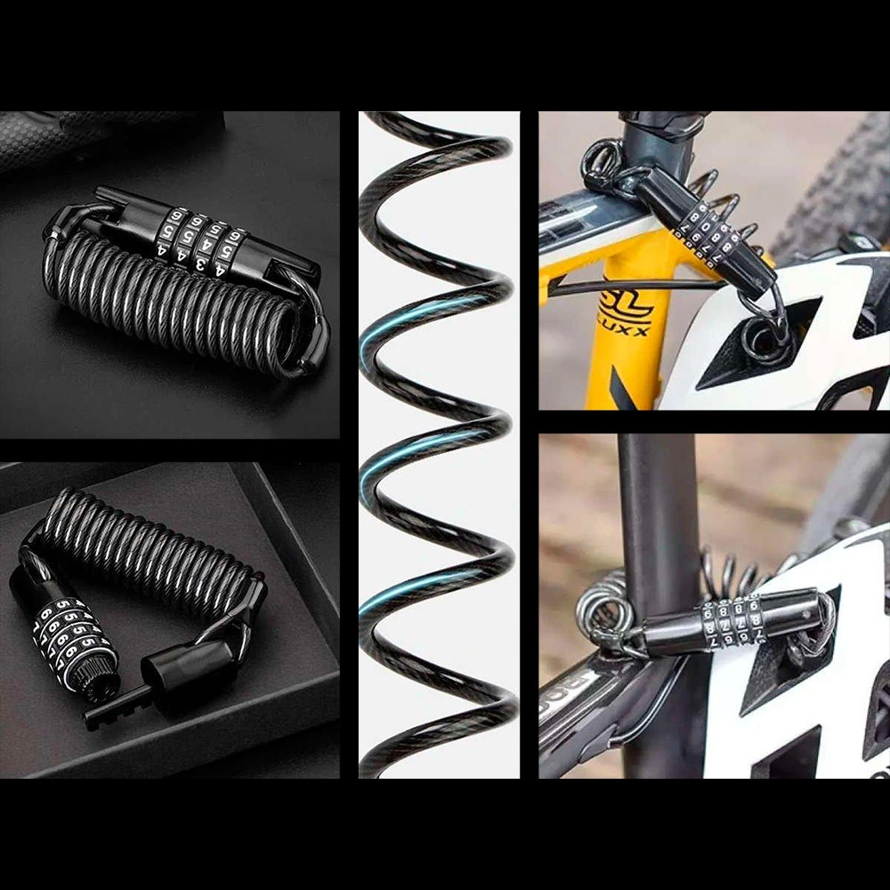 Rockbros T609 bicycle lock with 1.5 m combination - blackeng