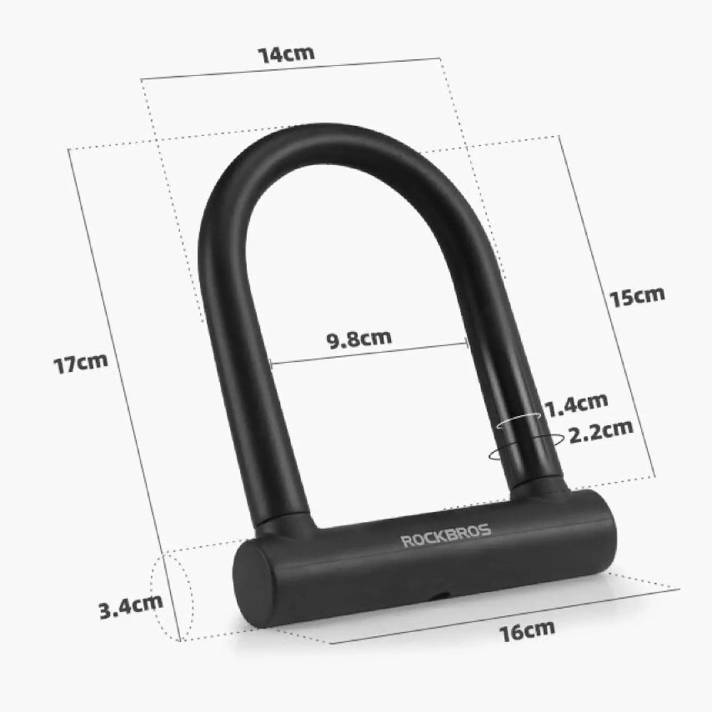 Rockbros RKS610-BK U-lock bicycle lock - blackeng