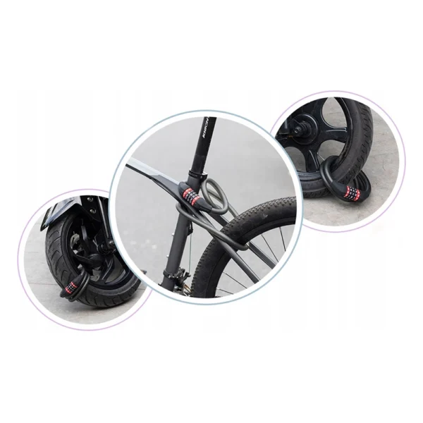 Rockbros RKS507-1BK bicycle lock with combination 1.8 m - blackeng