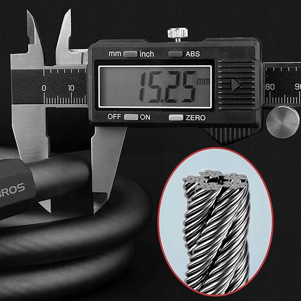 Rockbros RKS507-1BK bicycle lock with combination 1.8 m - blackeng