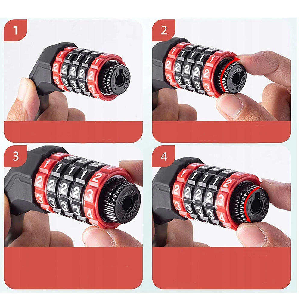Rockbros RKS507-1BK bicycle lock with combination 1.8 m - blackeng