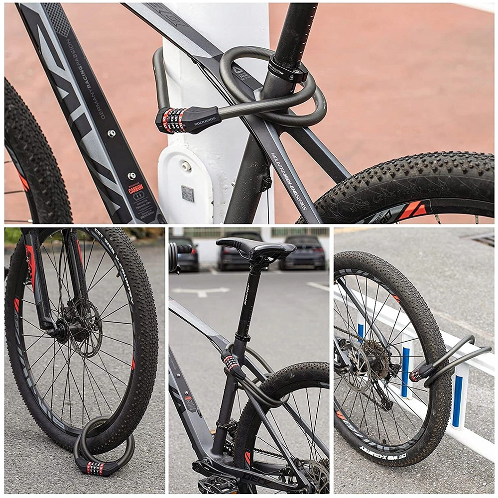 Rockbros RKS507-1BK bicycle lock with combination 1.8 m - blackeng