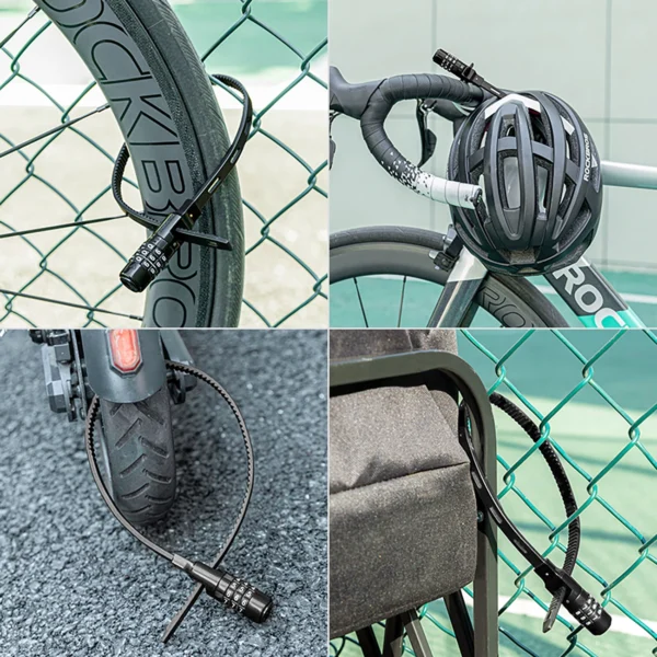 Rockbros 3240001001 bicycle lock for 0.5 m combination - blackeng