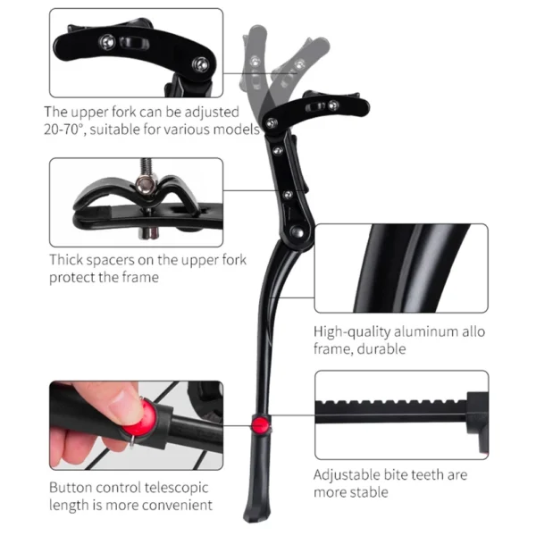 Rockbros JC1005BK bicycle kickstand - blackeng